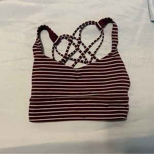 Maroon and White Lululemon Bra
